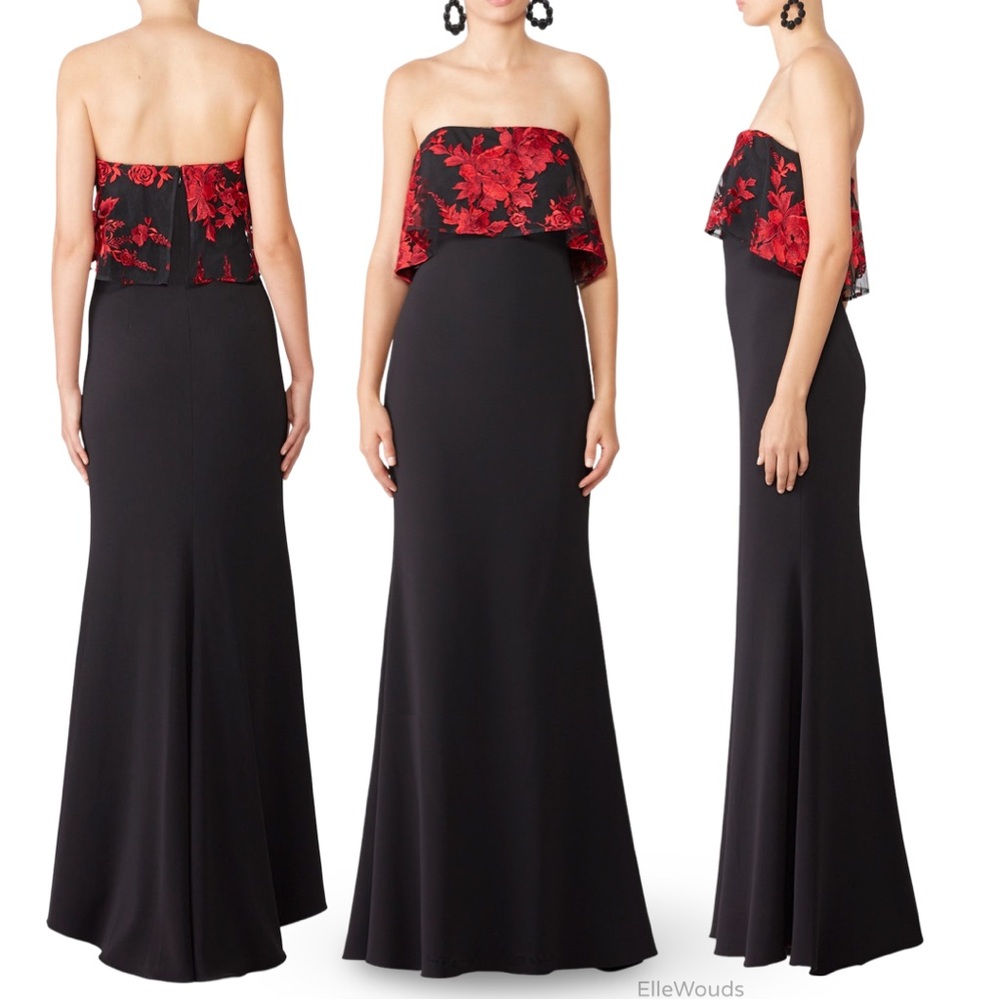 Badgley Mischka Floral Popover Gown US Size 0 $890